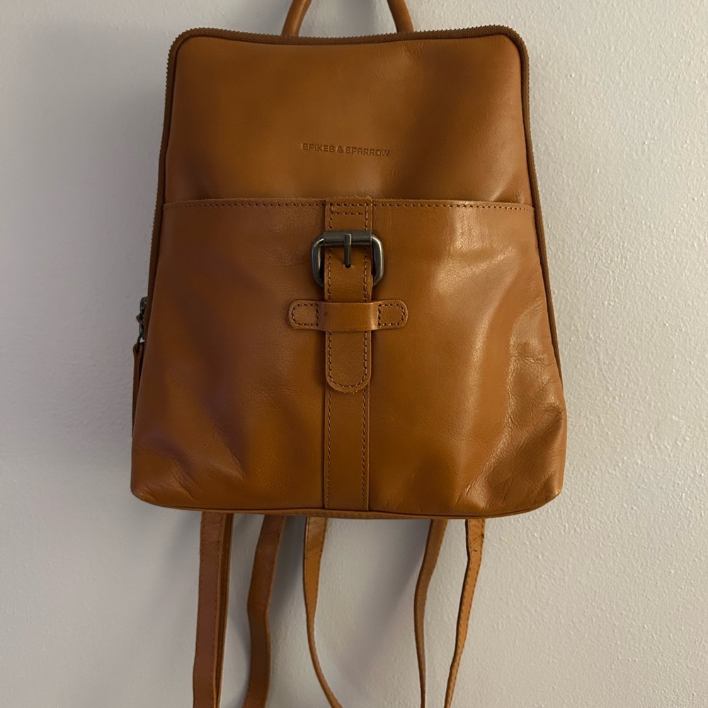 Spikes and Sparrow Brown Leather Backpack